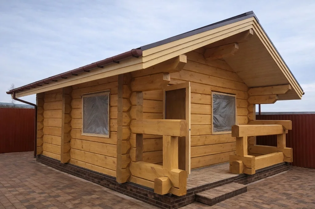 Тёплый контур — собранный дом из лафета